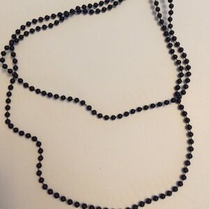 Necklace beaded vintage long black bjr